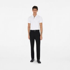 BURBERRY Cotton Polo Shirt Nova Check Trim Collar